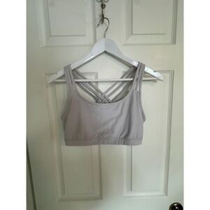 Athleta XXS/XS Sports Bra Strappy Back Gray No Pad‎ Inserts